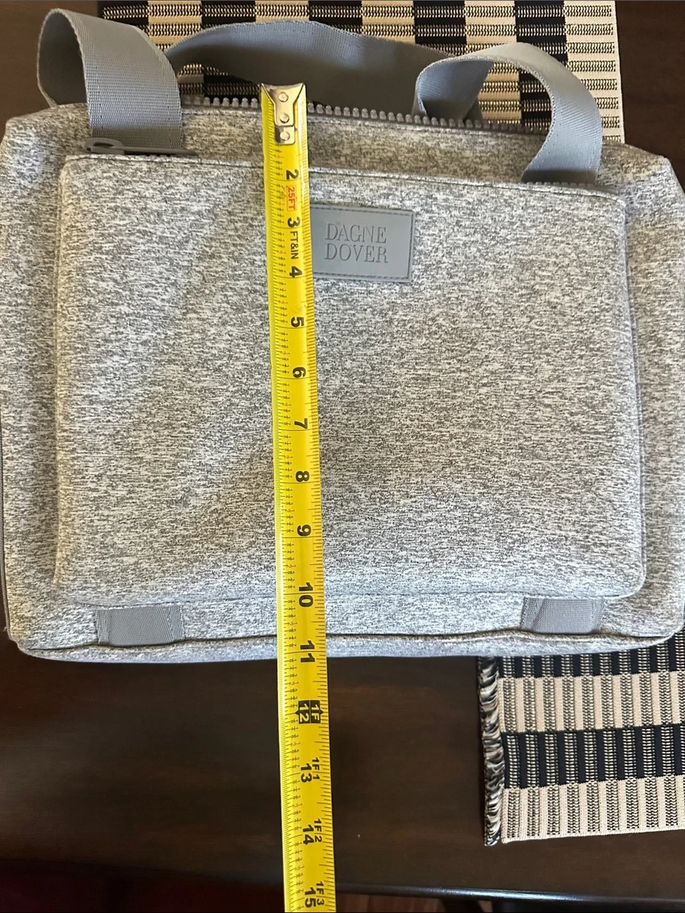 Dagne Dover Light Gray Men's Laptop Tote with Adjustable Strap